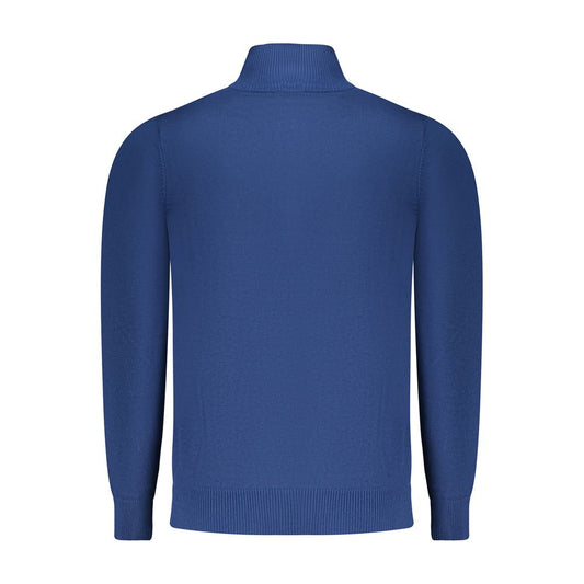 Blue Viscose Men Sweater