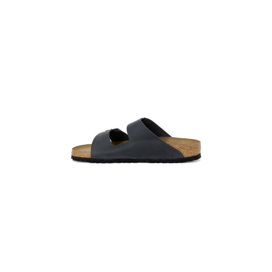 Black Synthetic Flat Sandals