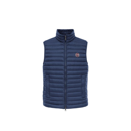 Blue Polyamide Sleeveless Jacket