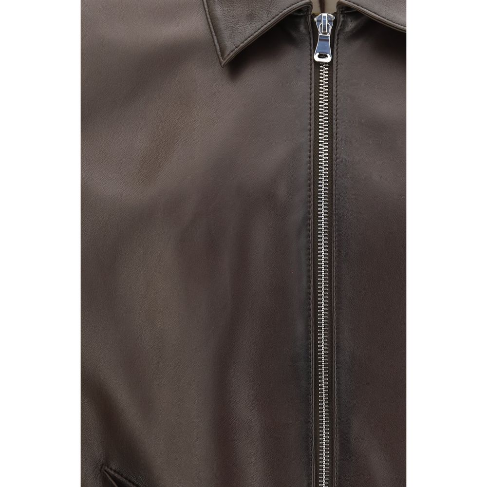 Brown Lamb Ovis Aries Leather Jacket