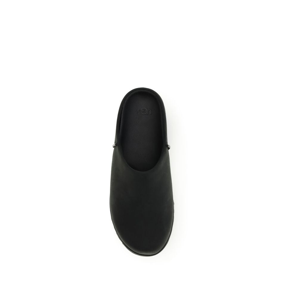 Black Calf Leather Bos Taurus Mules