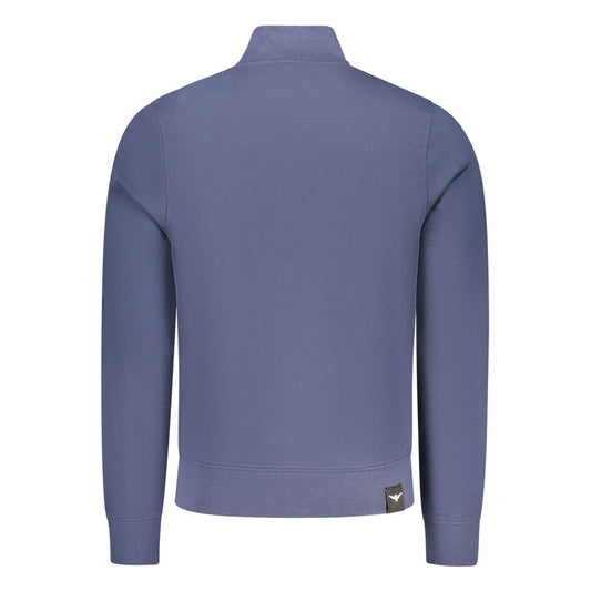 Blue Cotton Men Sweatshirt