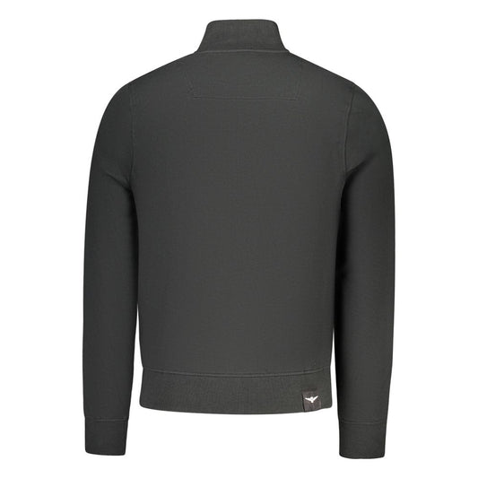 Black Cotton Men Sweatshirt