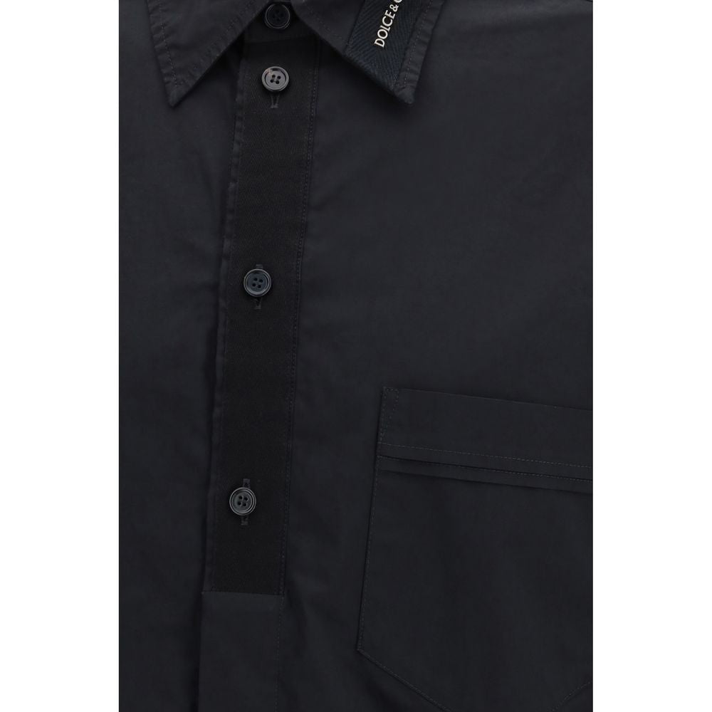 Black Cotton Dress Shirt