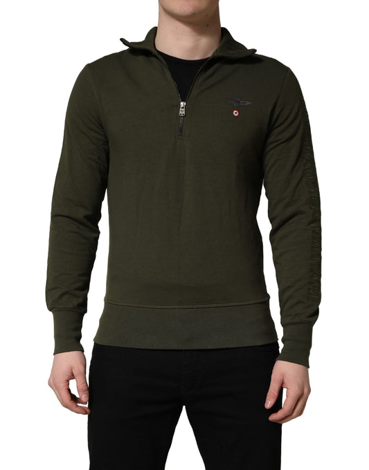 MilitaryGreen HalfZip Sweatshirt Sweater