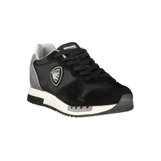 Black Polyurethane Men's Sneaker