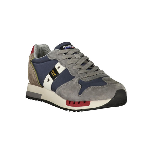 Blue Polyurethane Men's Sneaker