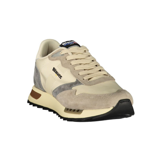 Beige Polyester Mens Sneaker