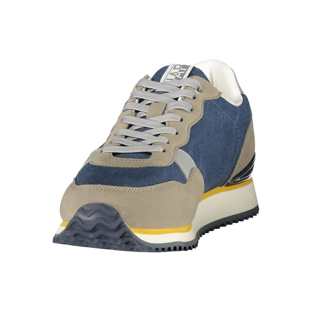 Blue Polyester Men's Sneaker