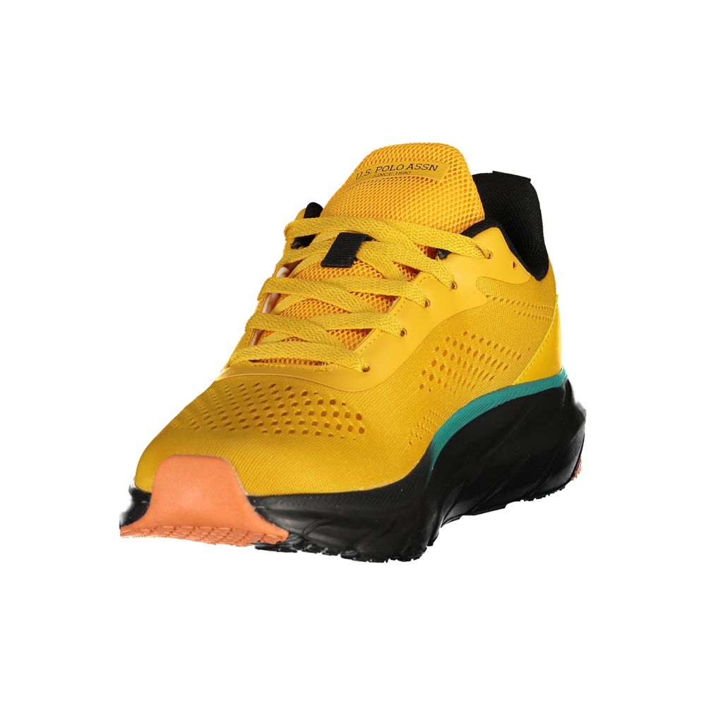 Yellow Polyester Men's Sneaker