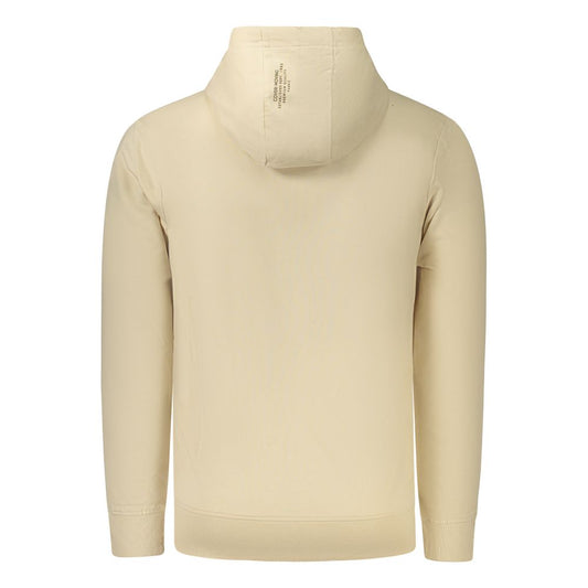Beige Cotton Men Hoodie