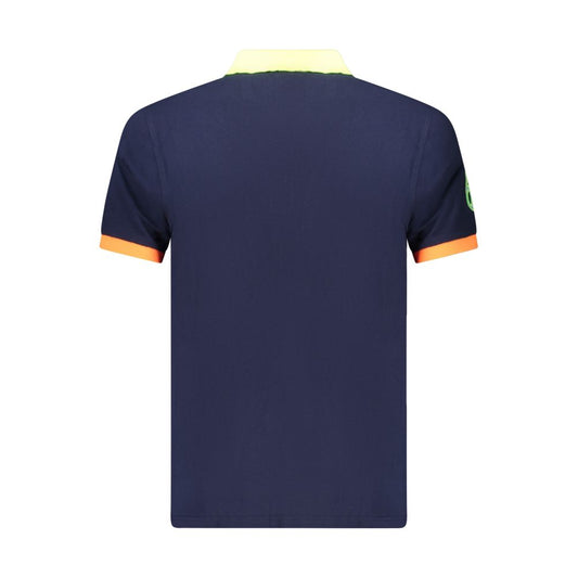 Blue Cotton Men's Polo Shirt
