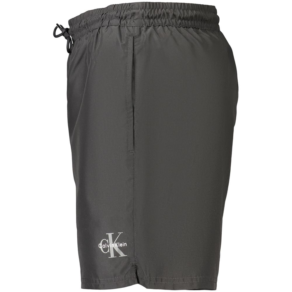 Black Polyester Men's Swimwear
