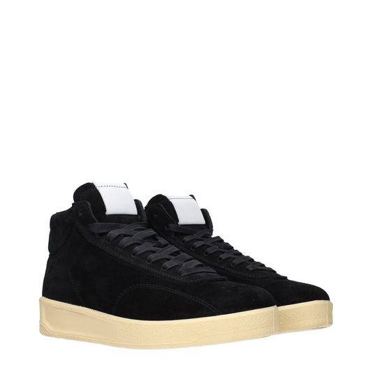 Black Leather High Top Sneakers
