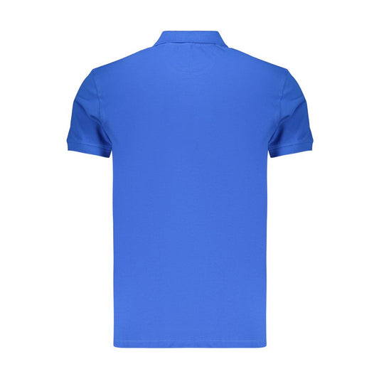 Blue Cotton Men Polo