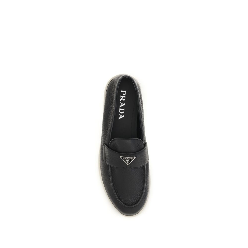Black Calf Leather Bos Taurus Slip-On Loafers