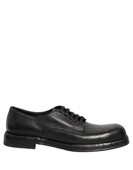 Black Leather Lace Up Derby Dress Men Shoes