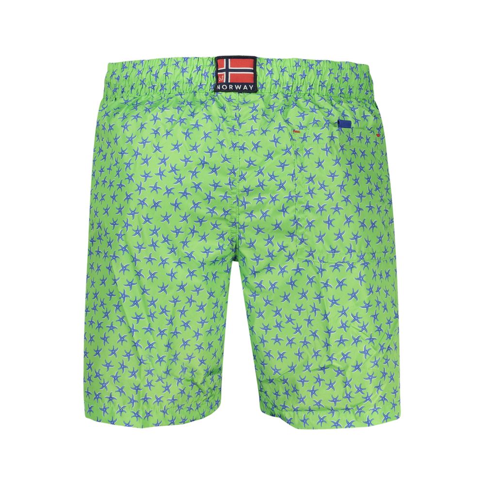 Green Polyester Men's Swim Shorts
