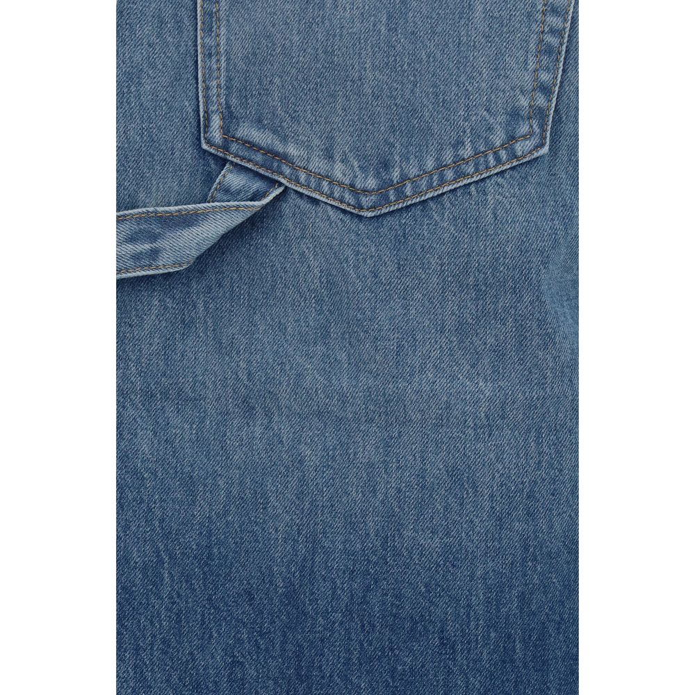 Blue Cotton Bermuda Shorts