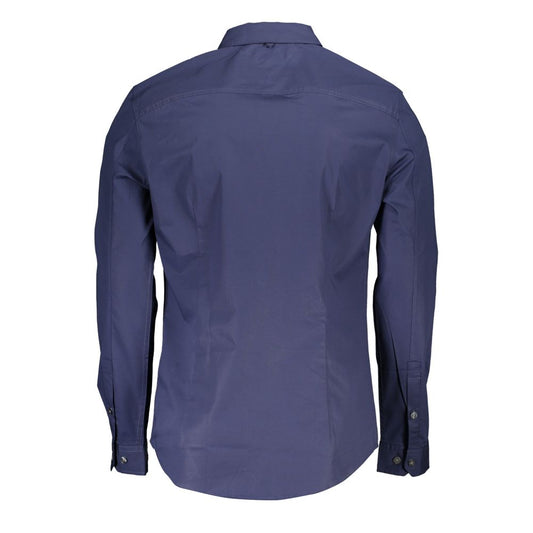 Blue Cotton Mens Shirt