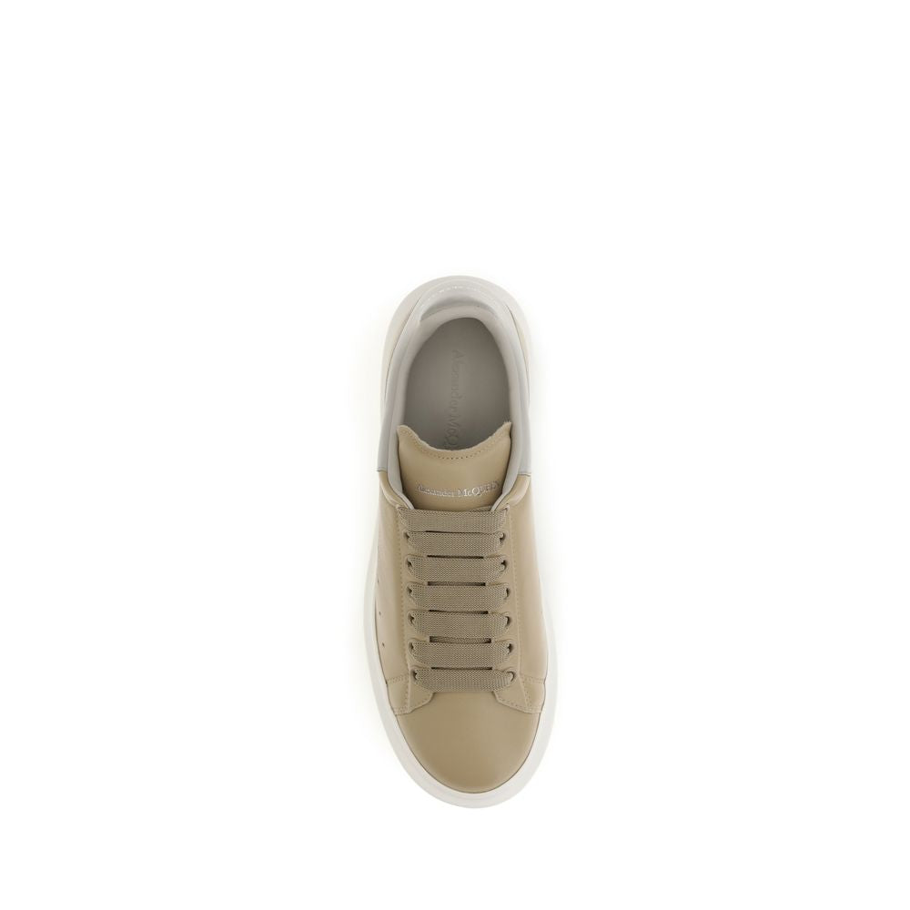 Beige Calf Leather Bos Taurus Platform Sneakers