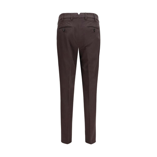 Brown Cotton Casual Pants
