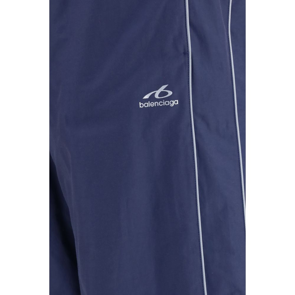 Blue Cotton Athletic Pants