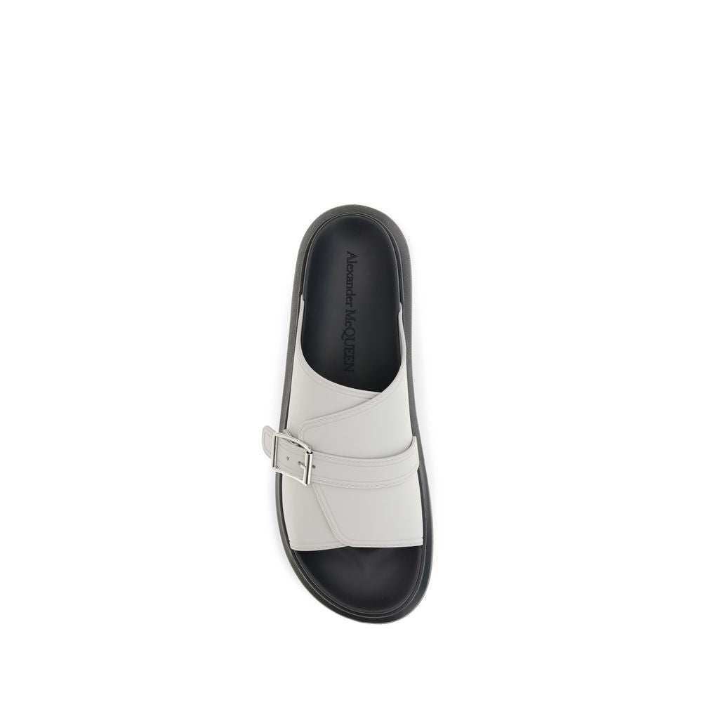 Gray Calf Leather Bos Taurus Platform Sandals