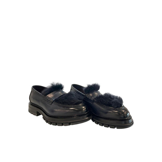 Blue Leather Men Loafer