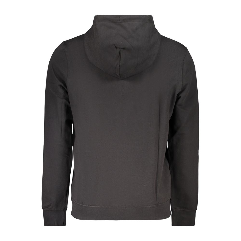 Black Cotton Men Hoodie