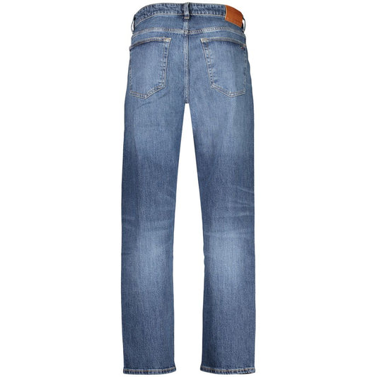 Blue Cotton Men's Jean Refined with Tapered Silhouette