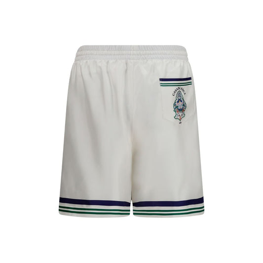 White Silk Bermuda Shorts