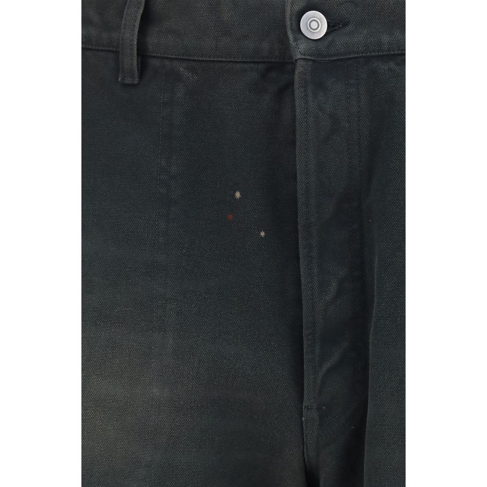 Gray Cotton Casual Pants