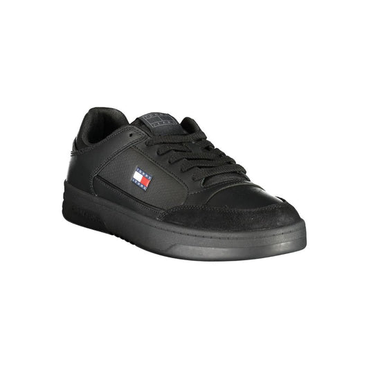 Black Polyurethane Men's Sneaker