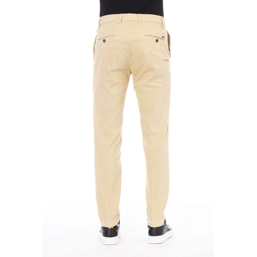 Beige Cotton Men's Pant