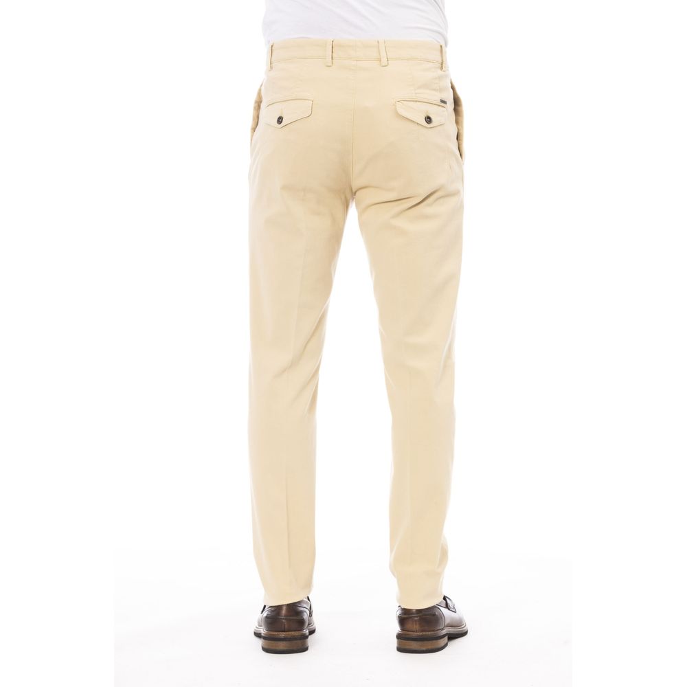 Beige Cotton Men Pants