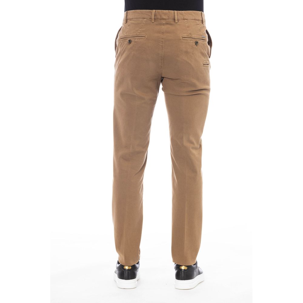 Beige Cotton Men Pants