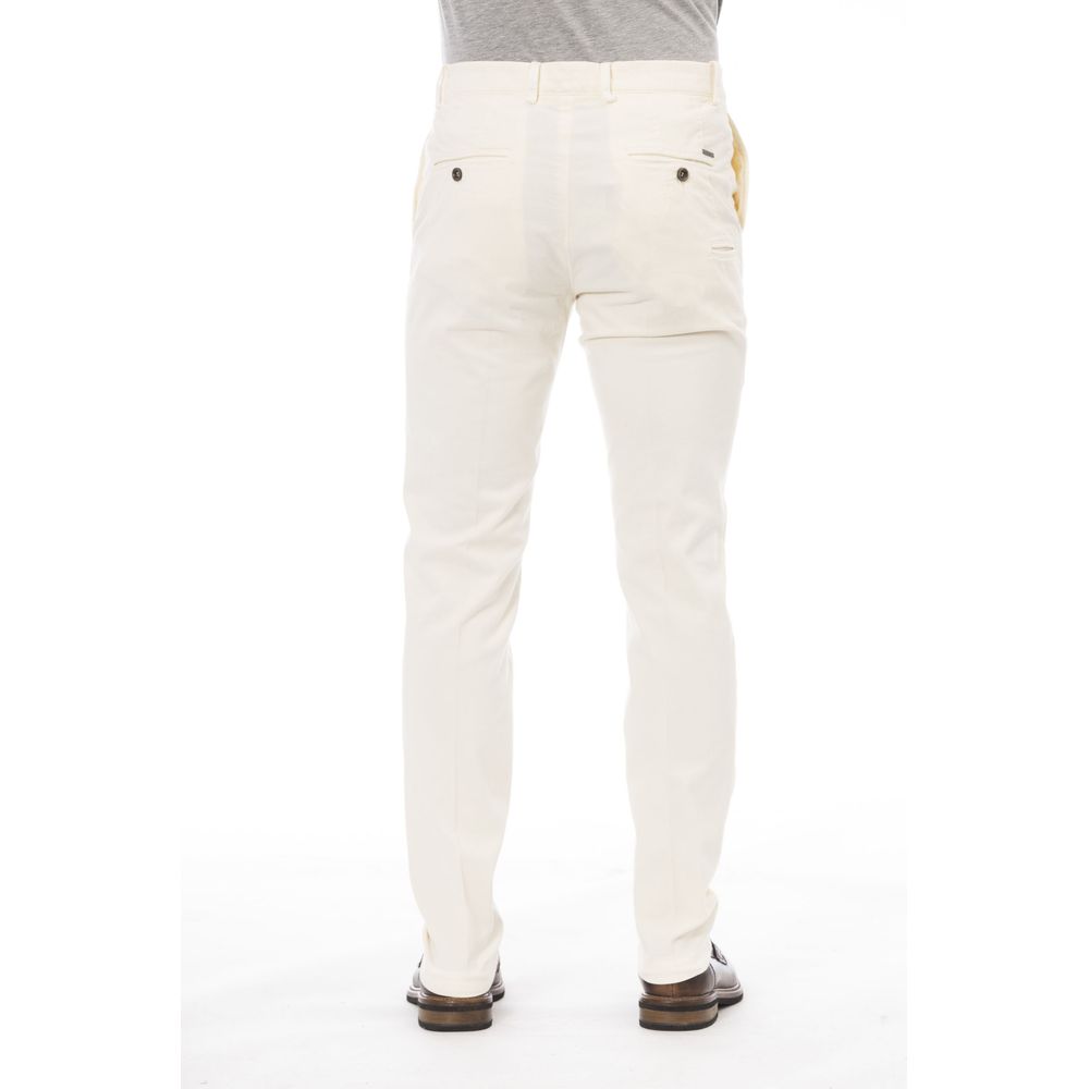 Beige Cotton Men Pant