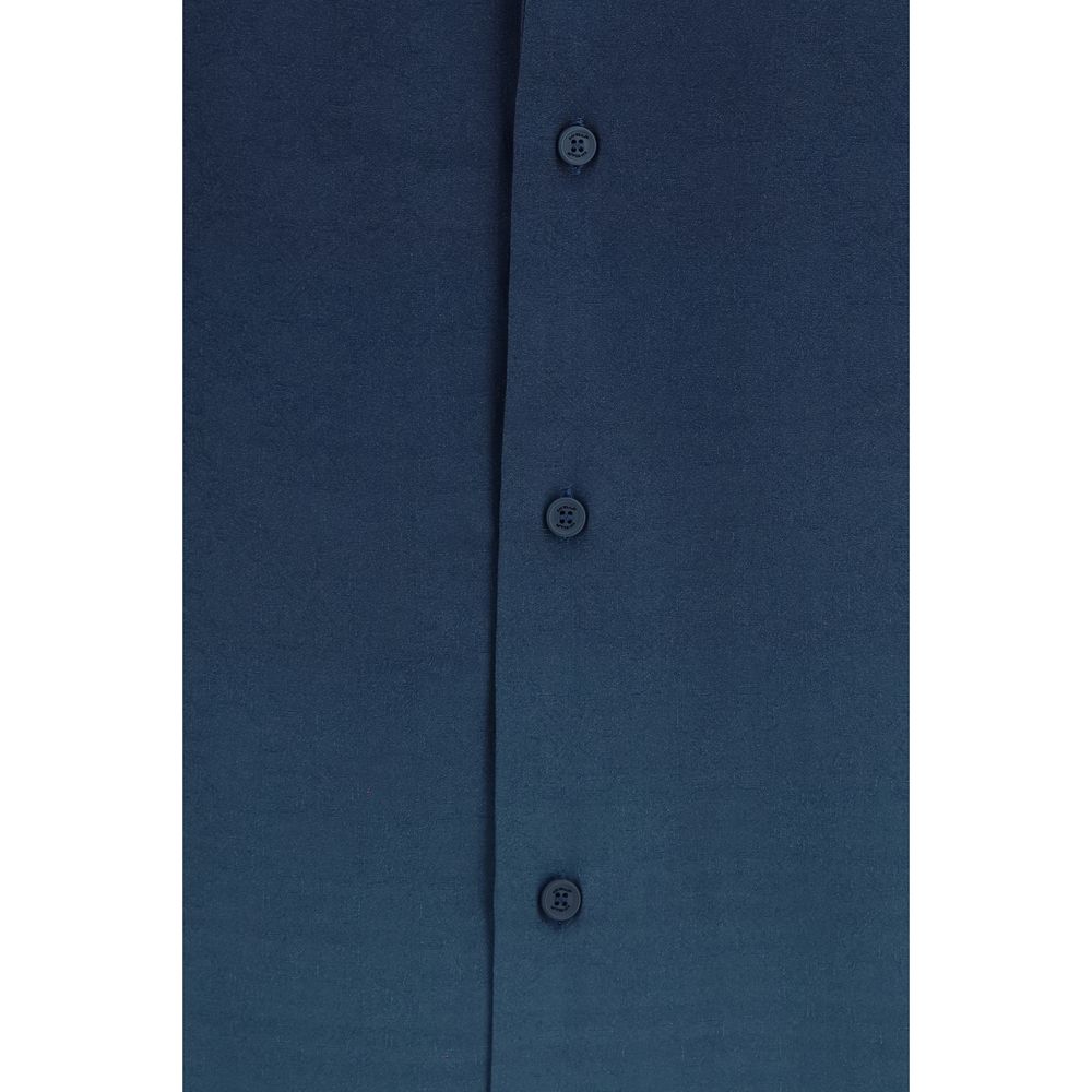 Blue Viscose Pattern Shirt