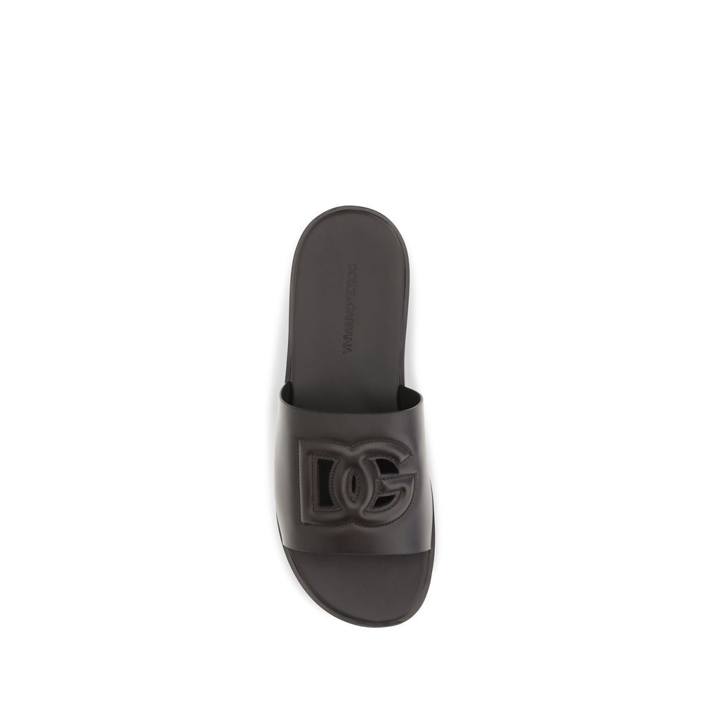 Brown Calf Leather Bos Taurus Flat Sandals