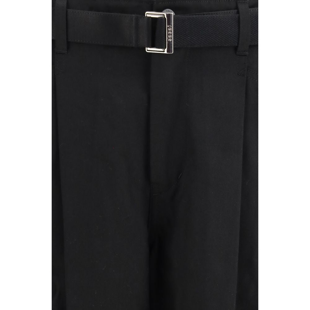 Black Cotton Chino Pants