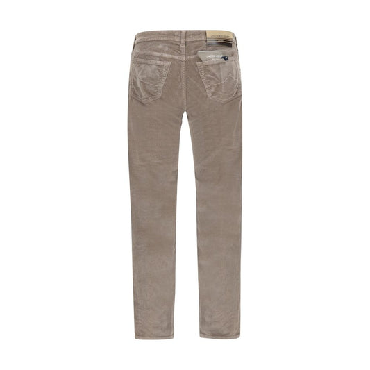 Brown Cotton Casual Pants