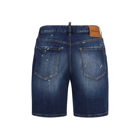 Blue Cotton Bermuda Shorts