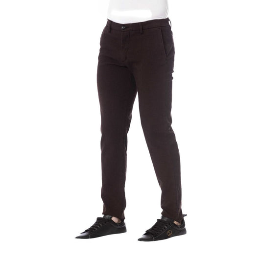 Brown Cotton Men Trouser