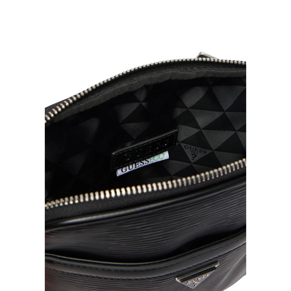 Black Polyethylene Messenger Bag