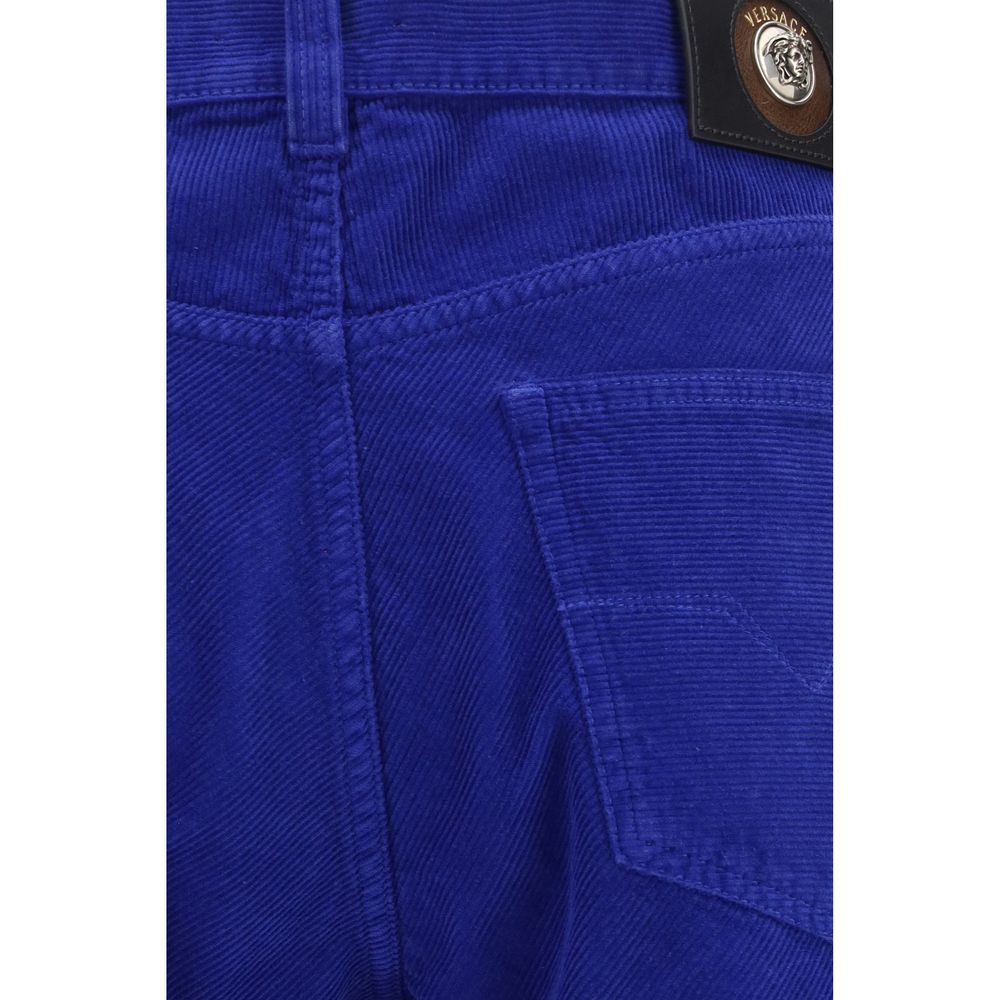 Blue Cotton Straight-Leg Jeans