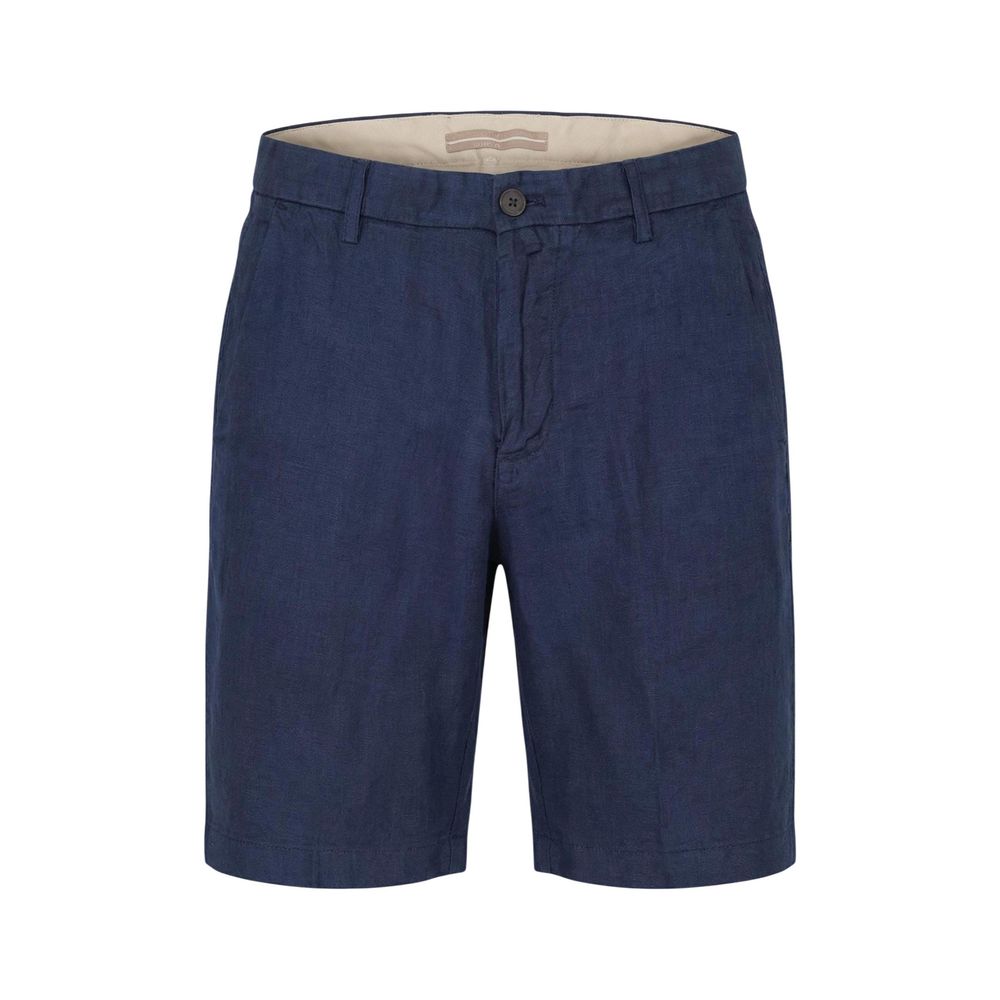 Blue Linen Bermuda Shorts