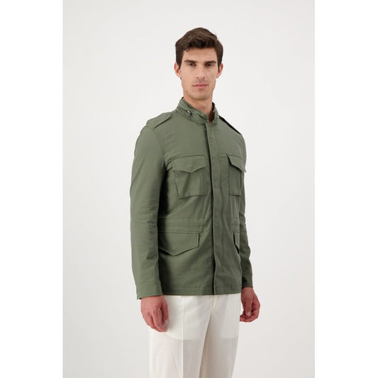 Bicolor Cotton Full-Length Jacket