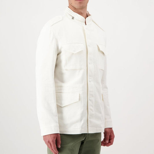 White Cotton Full-Length Jacket