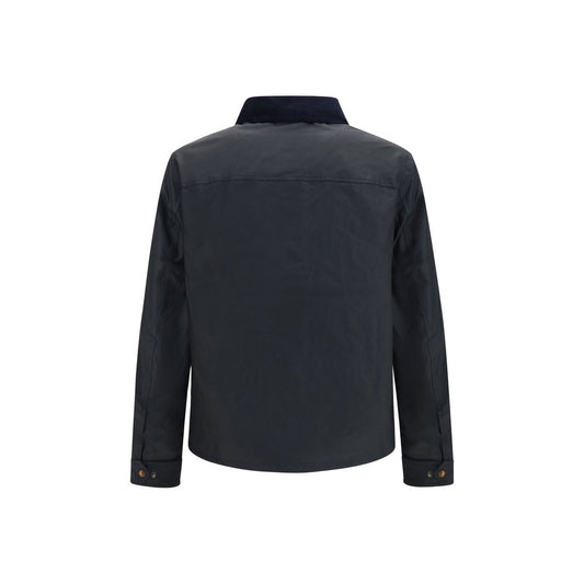 Blue Cotton Full-Length Jacket